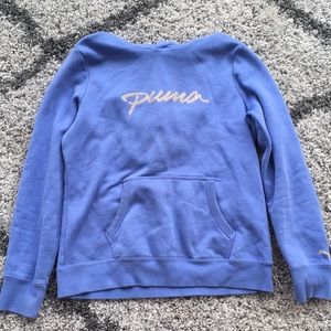 Puma Blue Sweatshirt Hoodie Size Large